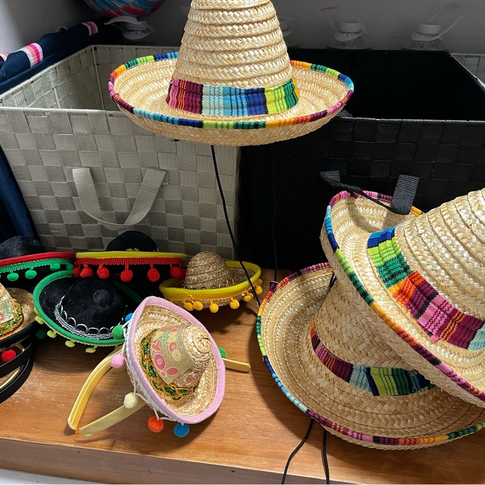 Colorful Straw Sombrero Hats
